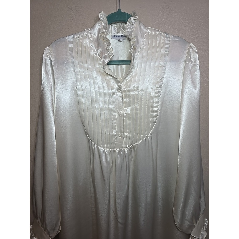 Vintage Allison Smith Satin Nightgown With Flannel Lining Womens Size 14 New...